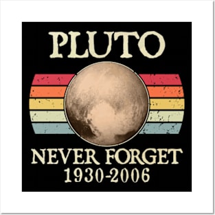 Vintage Never Forget Pluto, Retro Style Funny Space, Science Posters and Art